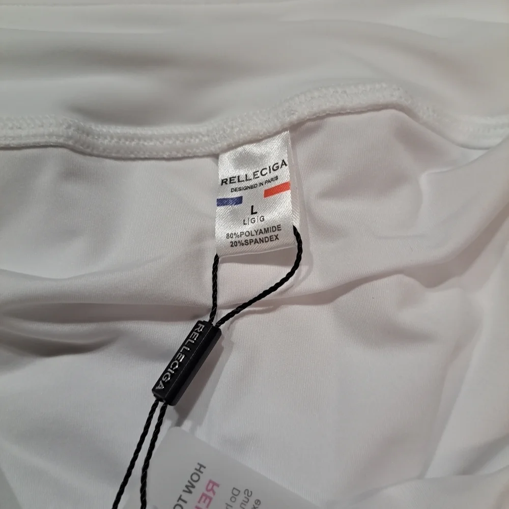 Relleciga Ladies Swimming Trunks White Size L NWT $99.99
